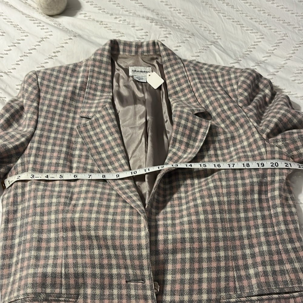 Haberdashery Checkered Blazer in Gray, Light Pink, and White - Picture 16 of 16